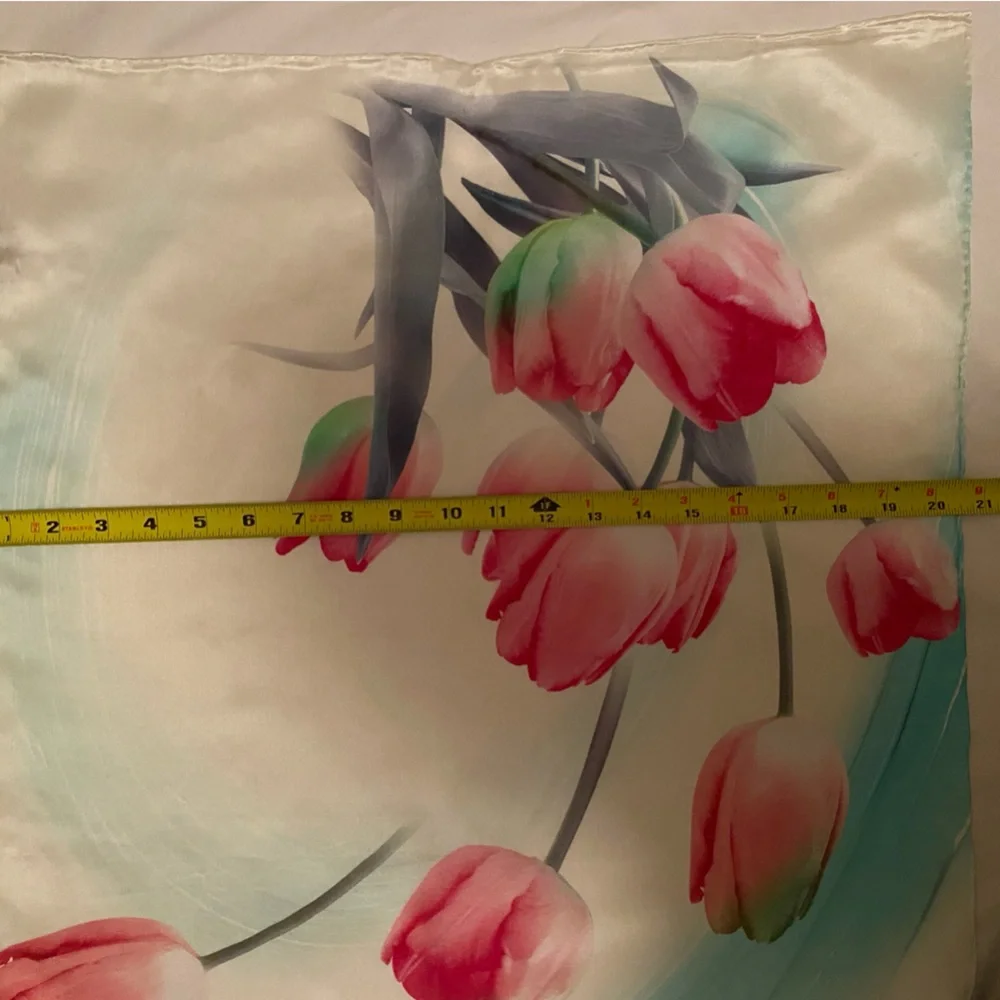 100% Silk Hand-Stitched Floral Shawl Scarf Wrap -Multicolor